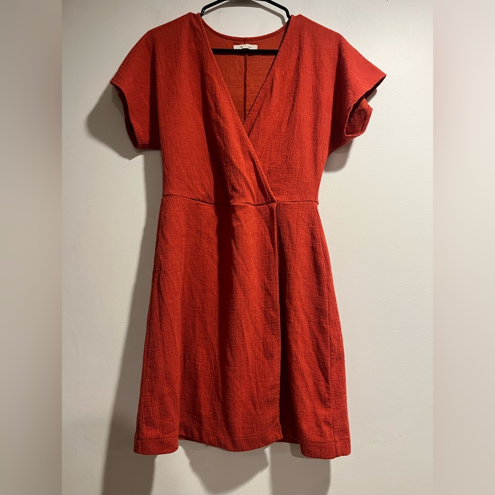 MADEWELL Cross-Front Flutter-Sleeve Mini Dress